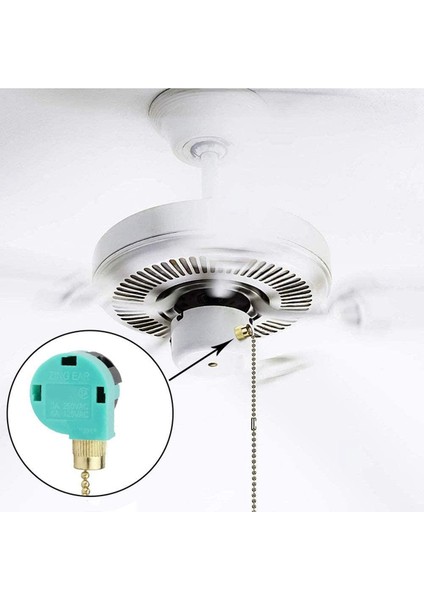 Tavan Vantilatörü Işık Anahtarı-3 x Fan Anahtarı-Yeşil (Yurt Dışından)