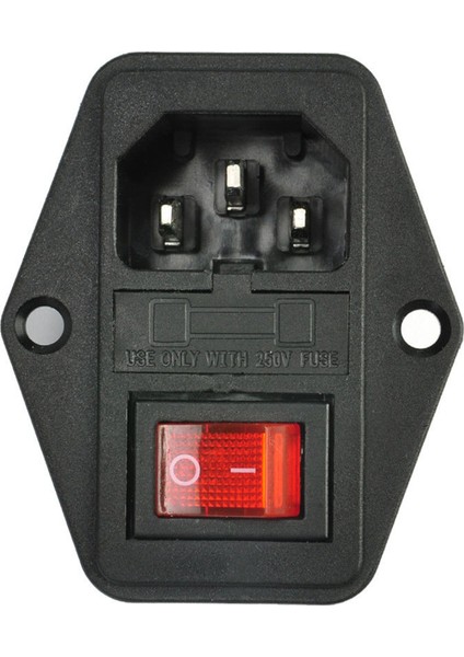 Oypfxmı 2x Yeni 3 Pin IEC320 C14 Ac Giriş Erkek Fiş Güç Soketi Sigorta Anahtarı ile 10A 250 V (Yurt Dışından)