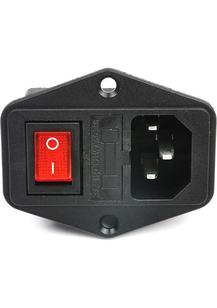 Oypfxmı 2x Yeni 3 Pin IEC320 C14 Ac Giriş Erkek Fiş Güç Soketi Sigorta Anahtarı ile 10A 250 V (Yurt Dışından)