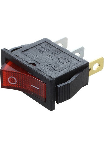 Basmalı Anahtar Açık Kapalı Parlak Bipolar 28X10MM 250V 15A 3 Terminal Kırmızı (Yurt Dışından) fiyatları