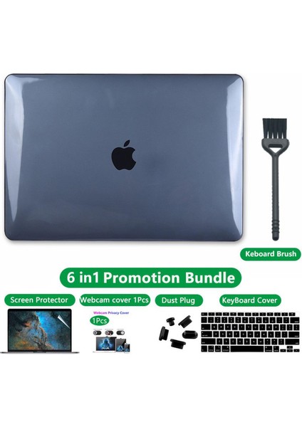 In 1 2021 2020 macbook Air Case Pro 14 M1 A2442 A2485 A2338 A2337 Laptop Kılıfları Sert Parlak Şeffaf Kristal Temizle (Yurt Dışından)