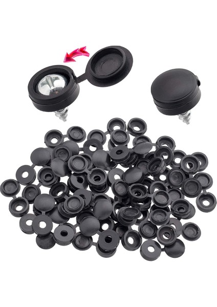 100 Parça Menteşeli Vidalı Kapak Kapakları / Plastik Döner Kapaklar Katlanır Vidalı Geçmeli Kapaklar / Yıkayıcı Araba Mobilyaları Için Kapaklı Üstler Dekoratif Kapak 7 Renk (Yurt Dışından) modelleri