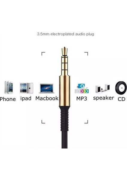 3.5mm Jak Kablosu Stereo Ses Kablosu Erkek - Erkek 90 Derece Sağ Açı Aux Kablosu (Yurt Dışından) indirimleri