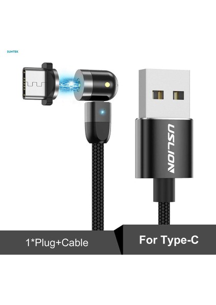 Tipi Mikro USB Telefon Için Manyetik Şarj USB Kablosu 360° ve 180° Başlık (Yurt Dışından)