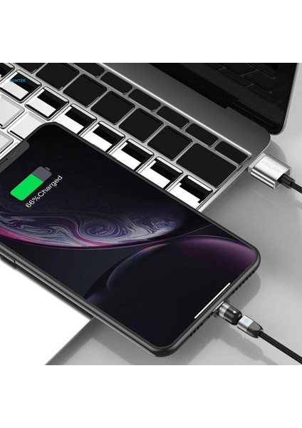 Tipi Mikro USB Telefon Için Manyetik Şarj USB Kablosu 360° ve 180° Başlık (Yurt Dışından)