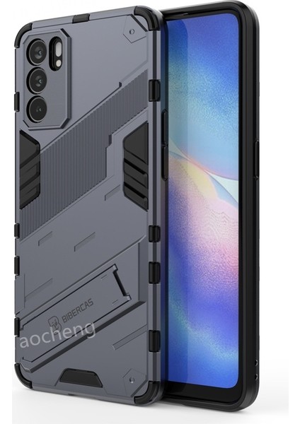 Oppo Reno 6z 6 5g Pro Reno6 Z RENO6Z Telefon Kılıfı Sert Moda Zırh Darbeye Dayanıklı Muhafaza Yumuşak Stand Tutucu Braketi Kamera Korumalı Arka Kapak (Yurt Dışından)