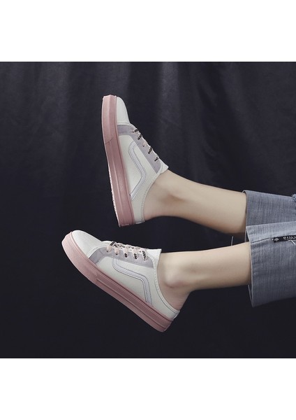 Kadın Düz Spor Ayakkabı Kore Nefes Yarım Kanvas Ayakkabılar Rahat Tembel Slip-Ons Bayanlar Siyah Beyaz Kasut Sukan (Yurt Dışından) indirimleri