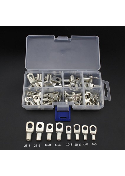 Cıvata Deliği Kalaylı Bakır Kablo Pabuçları Terminal Seti Tel Terminal Konnektörü (Yurt Dışından)