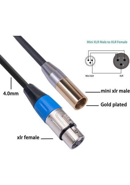 Rexlıs 1ft Mini Xlr Erkek - Xlr Dişi Adaptör Kablosu, 3-Pin Mini Xlr - Xlr Video Kablosu, Bmpcc 4K Bmpcc 6k Sony Canon Kamera Için (Yurt Dışından) indirimleri