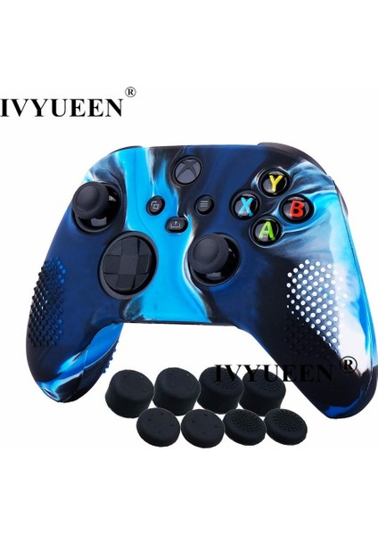Xbox Serisi Xs Denetleyici Silikon Jel Kaymaz Koruyucu Kılıf Joystick Sapları ile Analog Başparmak Çubuk Kapakları (Yurt Dışından)