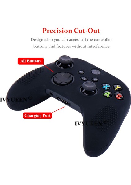 Xbox Serisi Xs Denetleyici Silikon Jel Kaymaz Koruyucu Kılıf Joystick Sapları ile Analog Başparmak Çubuk Kapakları (Yurt Dışından)