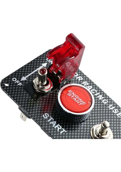 12V Araba Kontak Anahtarı Motor Çalıştırma Düğmesi 3 Geçiş Yarış Paneli (Yurt Dışından)