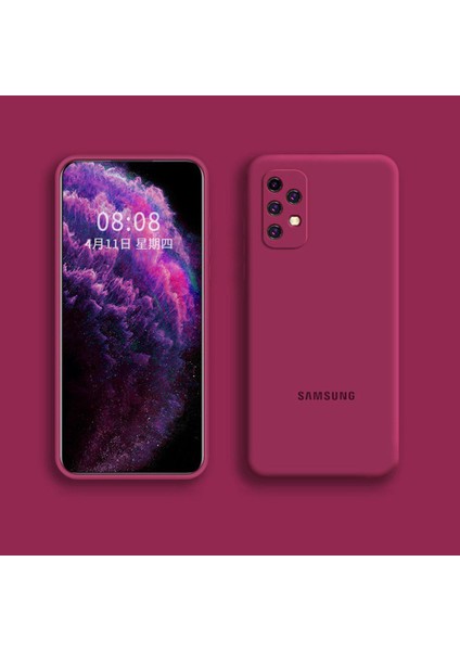 Muhafaza Resmi Orijinal Silikon Tam Koruma Yumuşak Kamera Koruma Kılıfı Samsung Galaxy A12 A32 A52 A72 5g A71 A51 A31 A21S 4g Kapak (Yurt Dışından)