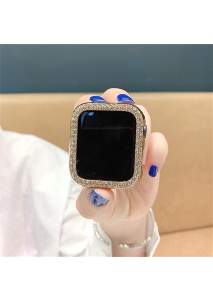 Çift Sıralı Elmas Izle Kılıfı Apple Watch Kılıfı 38MM 42MM 40MM 44MM Bant Pc Iwatch Serisi Se 6 5 4 3 2 1 (Yurt Dışından)