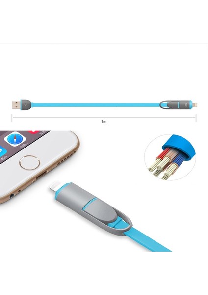 Ios Android Için Uyumlu 2'si 1 Arada Cep Telefonu Cahrge Mikro USB Kablosu (Yurt Dışından) indirimleri