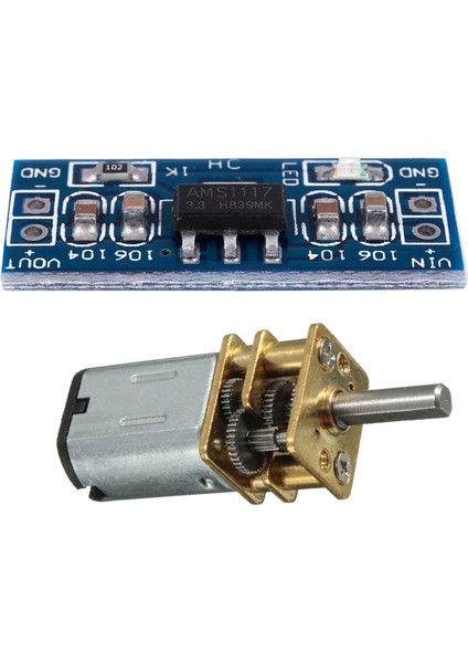 Adet Aksesuar: 1 Adet Model N20 Dc 6V 30RPM Dişli Çarklı Metal Dişli Motor ve 1 Adet AMS1117-3.3 Dc Düşürücü Voltaj Regülatörü Adaptör Dönüştürücü (Yurt Dışından)