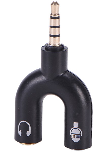 3,5 mm Siyah Stereo Ayırıcı Ses - Telefon Için Mikrofon ve Kulaklık Jakı Fiş Adaptörü (Yurt Dışından) fiyatları
