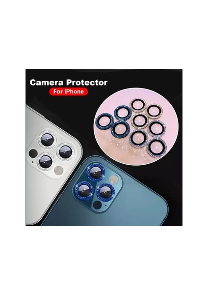 iPhone 1312MINI 13 12 11PROMAX Hd Anti-Damla Cam + Metal Fotoğraf Çerçevesi Kamera Koruyucu Için Glitter Lens Koruma Filmi (Yurt Dışından) modelleri