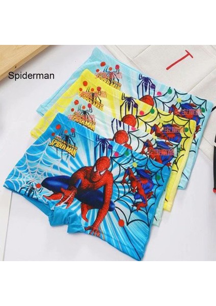4'lü Paket 1-7 Yaş Çocuk Erkek Örümcek Adam Altman Karikatür Iç Giyim Boxer 4 In 1 (Stokta Hazır) (Yurt Dışından)