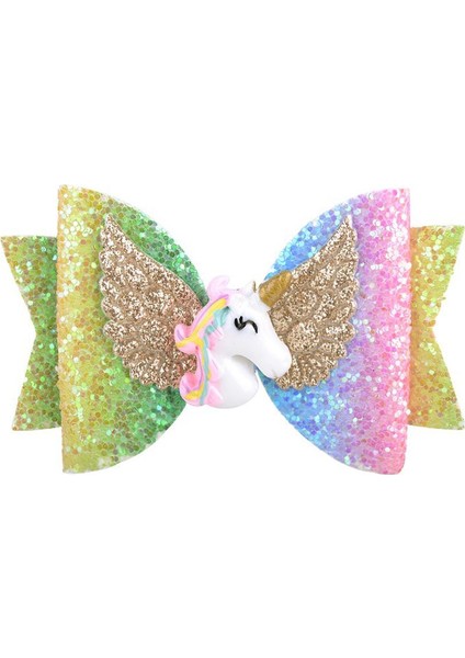 Unicorn Payetler Saç Yaylar Klipler Bebek Kızlar Için Moda Saç Aksesuarları (Yurt Dışından)