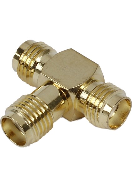 2x Sma Dişi - Iki Sma Dişi Üçlü T Rf Adaptör Konnektörü 3 Yollu Ayırıcı (Yurt Dışından)