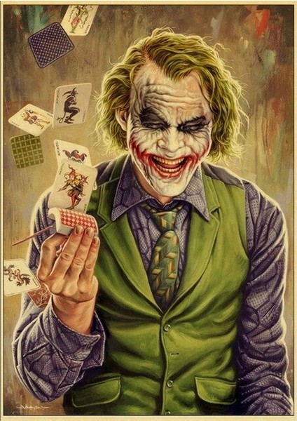 Marvel Süper Kahraman Batman Hulk Örümcek Adam Retro Tarzı Komik Duvar Etiket Posteri Yüksek Kaliteli Kraft Kağıt Poster (Yurt Dışından)