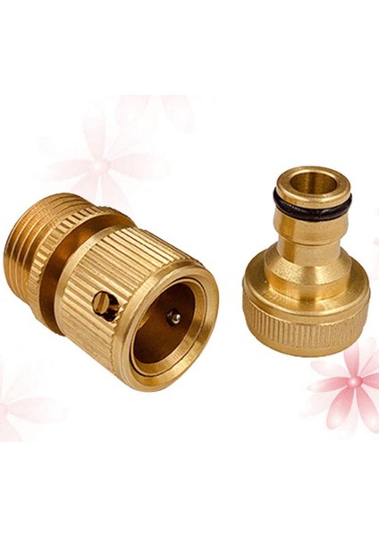 Bahçe Hortumu Hızlı Bağlantı Seti Bakır 3/4 Inç Dişi Erkek Konnektör Musluk Hortum Bağlayıcı Adaptörü Sulama Malzemeleri (Altın) [mr] (Yurt Dışından)