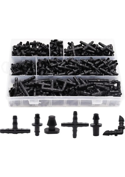 Damla Sulama Dikenli Konnektörler Kiti 4mm Damla Sulama Parçaları Siyah Sebze Bahçesi Çim Saksı (Yurt Dışından)