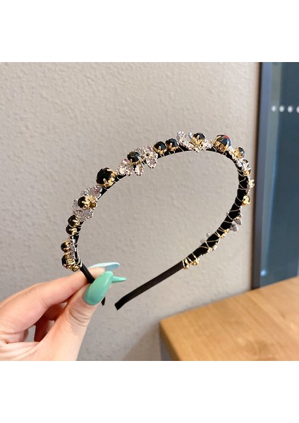 Fransız Rhinestone Kristal Kafa Bandı Moda Gelişmiş Saç Bandı (Yurt Dışından) fiyatları
