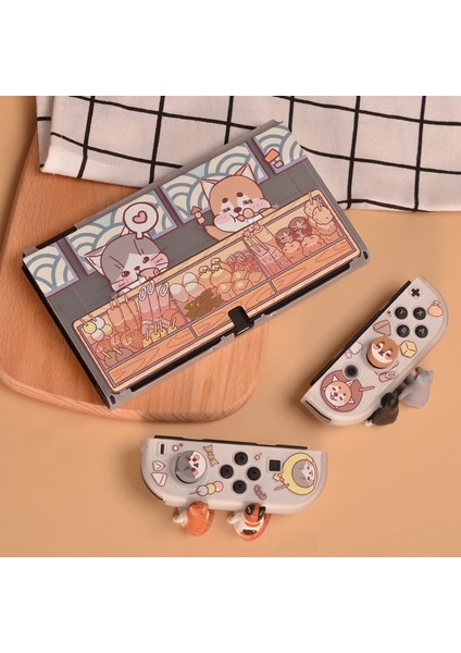 Kedi Köpek Pişirme Anahtarı OLED Kılıf Fırçalama Pc Sert Kapak Joycon Denetleyici Oyun Konut Nintendo Anahtarı OLED Aksesuarları (Yurt Dışından) fiyatları