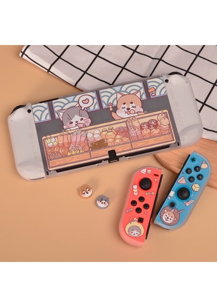 Kedi Köpek Pişirme Anahtarı OLED Kılıf Fırçalama Pc Sert Kapak Joycon Denetleyici Oyun Konut Nintendo Anahtarı OLED Aksesuarları (Yurt Dışından) modelleri