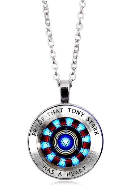 ✨ Hazır Stok ✨dc Marvel Avengers Süper Kahramanı Ironman Tony Stark Kalpli Cam Kubbe Zincir Kolye (Yurt Dışından)