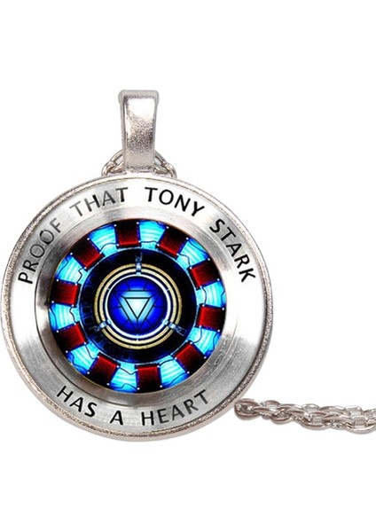 ✨ Hazır Stok ✨dc Marvel Avengers Süper Kahramanı Ironman Tony Stark Kalpli Cam Kubbe Zincir Kolye (Yurt Dışından)