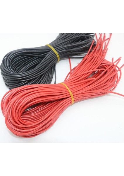 10 Metre/grup Yüksek Kaliteli Tel Silikon 22 24 26 Awg 5m Kırmızı ve 5m Siyah Renk (Yurt Dışından)