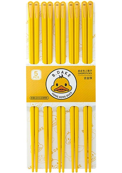 Pairs Karikatür Sarı Ördek Çubuklarını Ev Sevimli Alaşım Kaymaz Sofra (Yurt Dışından)