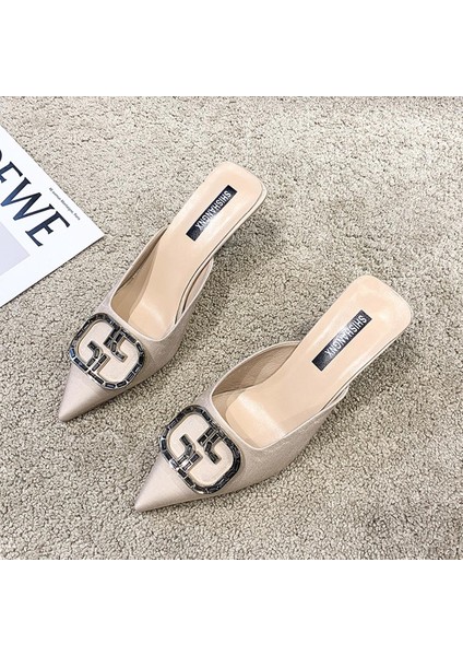 Kadın Sivri Uçlu Katır Topuklu Moda Stiletto Ayakkabı (Yurt Dışından)