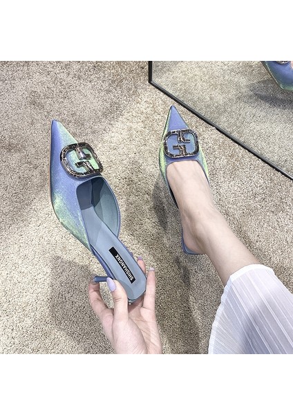 Kadın Sivri Uçlu Katır Topuklu Moda Stiletto Ayakkabı (Yurt Dışından) indirimleri
