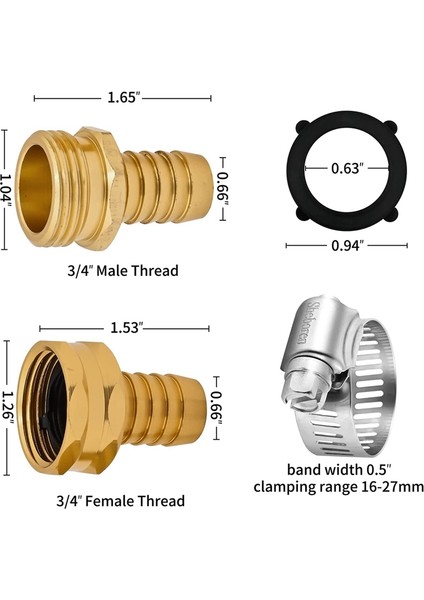 Ncanruı Bahçe Hortumu Tamir Takımı, Alüminyum Su Hortumu Tamir Takımı Hortum Konnektörleri Kelepçeli 5/8 Inç Veya 3/4 Inç Hortum (Yurt Dışından) indirimleri