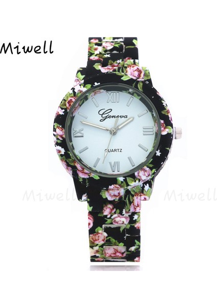 Miwell Baskılı Çiçek Bayan Saatler Alaşım Moda Rahat Kadın S Izle Plastik Cenevre Reçel Tangan Wanita WH0548-62 (Yurt Dışından) fırsatları