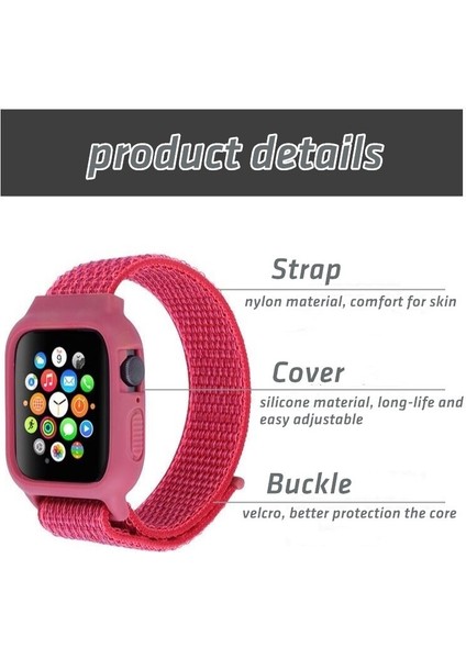 【kılıf + Askı Yeni Tek Gövde Çapraz Naylon Iwatch Spor Kayışı + Apple Watch Serisi Için Muhafaza Iwatch Pro Iwatch 6 5 4 3 2 1 (Yurt Dışından)