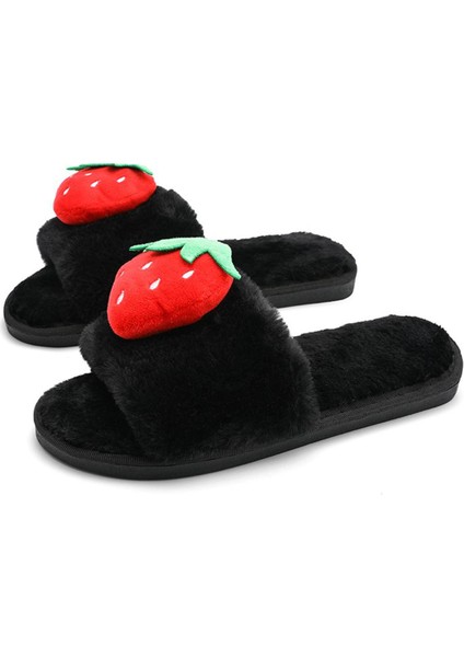 Hazır Stok Bayan Ayakkabı Kadın Ev Terlik Sevimli Çiçekler Meyve Tüylü Terlik Yumuşak Rahat (Yurt Dışından)