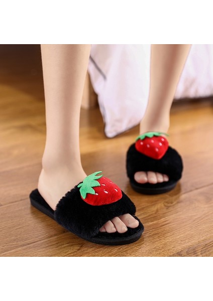 Hazır Stok Bayan Ayakkabı Kadın Ev Terlik Sevimli Çiçekler Meyve Tüylü Terlik Yumuşak Rahat (Yurt Dışından) fırsatları