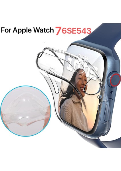 Tam Koruma Şeffaf Kılıf Apple Watch Serisi 7 6 Se 5 4 3 2 1 Iwatch Için Muhafaza 41MM 45MM 42MM 44MM 40MM 38MM Kapak (Yurt Dışından)