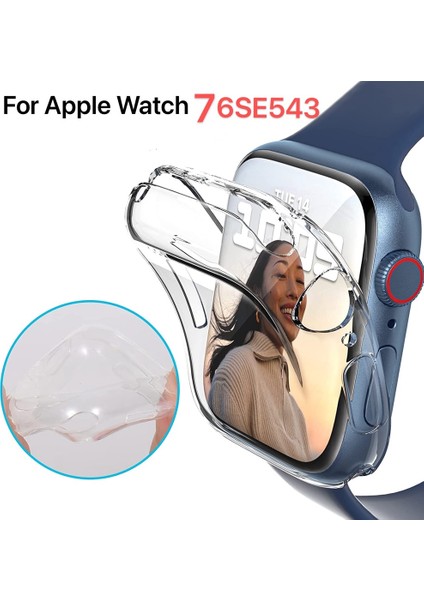 Tam Koruma Şeffaf Kılıf Apple Watch Serisi 7 6 Se 5 4 3 2 1 Iwatch Için Muhafaza 41MM 45MM 42MM 44MM 40MM 38MM Kapak (Yurt Dışından) fiyatları