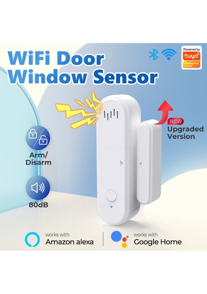 Smatrul Akıllı Wifi Kapı Pencere Sensörü Dedektörleri Alexa Google Ev Akıllı Yaşam App Için Ses ve Işık Alarm Zamanlama Çalışması (Yurt Dışından)