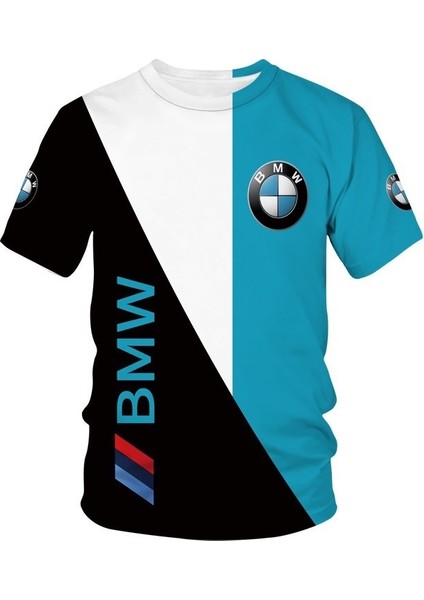 Moda Kısa Kollu Tişört Gündelik Trendy Kazak Üst Honda Bmw Ford Araba Logosu Gömlek (Yurt Dışından) fiyatları