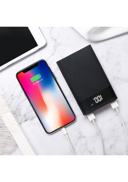 15000MAH Dıy Pil Kabuğu Güç Bankası Kutusu Işıklı Hızlı Şarj Adaptörü (Yurt Dışından) indirimleri