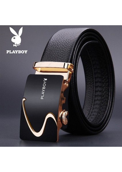 Hazır Stok Playboy Erkek Kemer Rahat Deri Orta Yaşlı Otomatik Toka Kanvas Orijinal Hakiki Hiçbir Kutu (Yurt Dışından) fırsatları