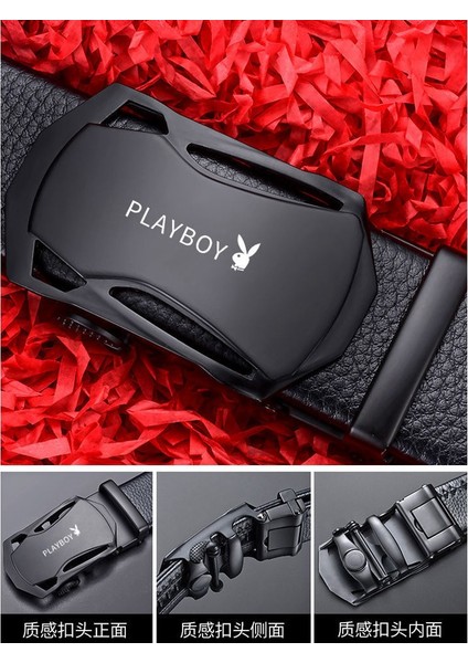 Hazır Stok Playboy Erkek Kemer Rahat Deri Orta Yaşlı Otomatik Toka Kanvas Orijinal Hakiki Hiçbir Kutu (Yurt Dışından) indirimleri