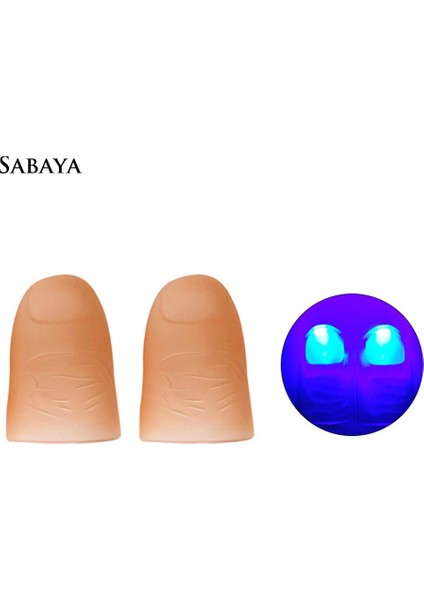 < Satış>2 Adet Sihirli LED Akülü Başparmak Parmaklar Işık Trick Prop Parti Kaynağı (Yurt Dışından)